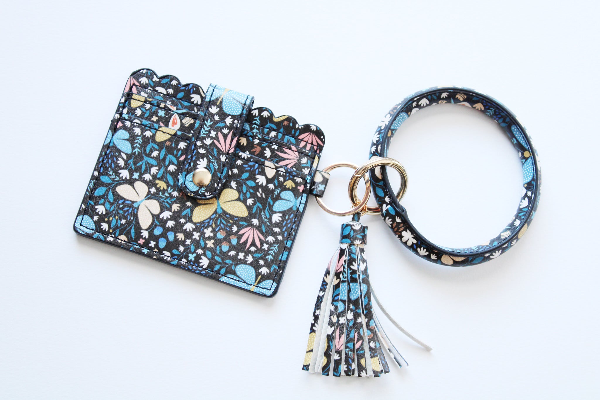 Wristlet/Wallet with Tassel + Clip + Bracelet
