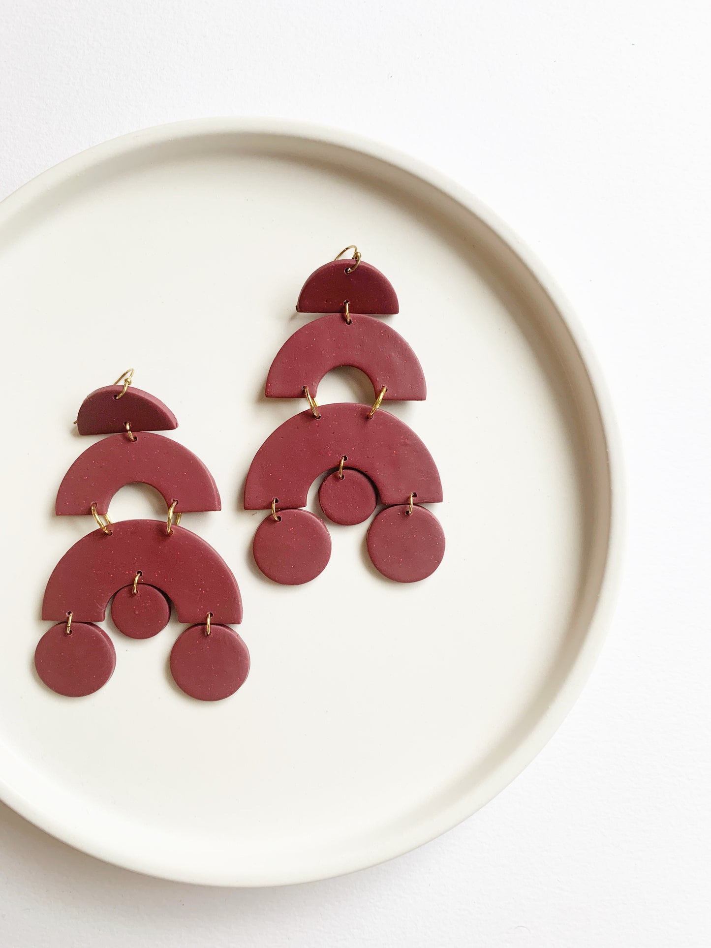The Yosano Earrings in Wine