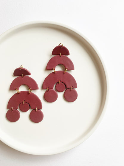 The Yosano Earrings in Wine