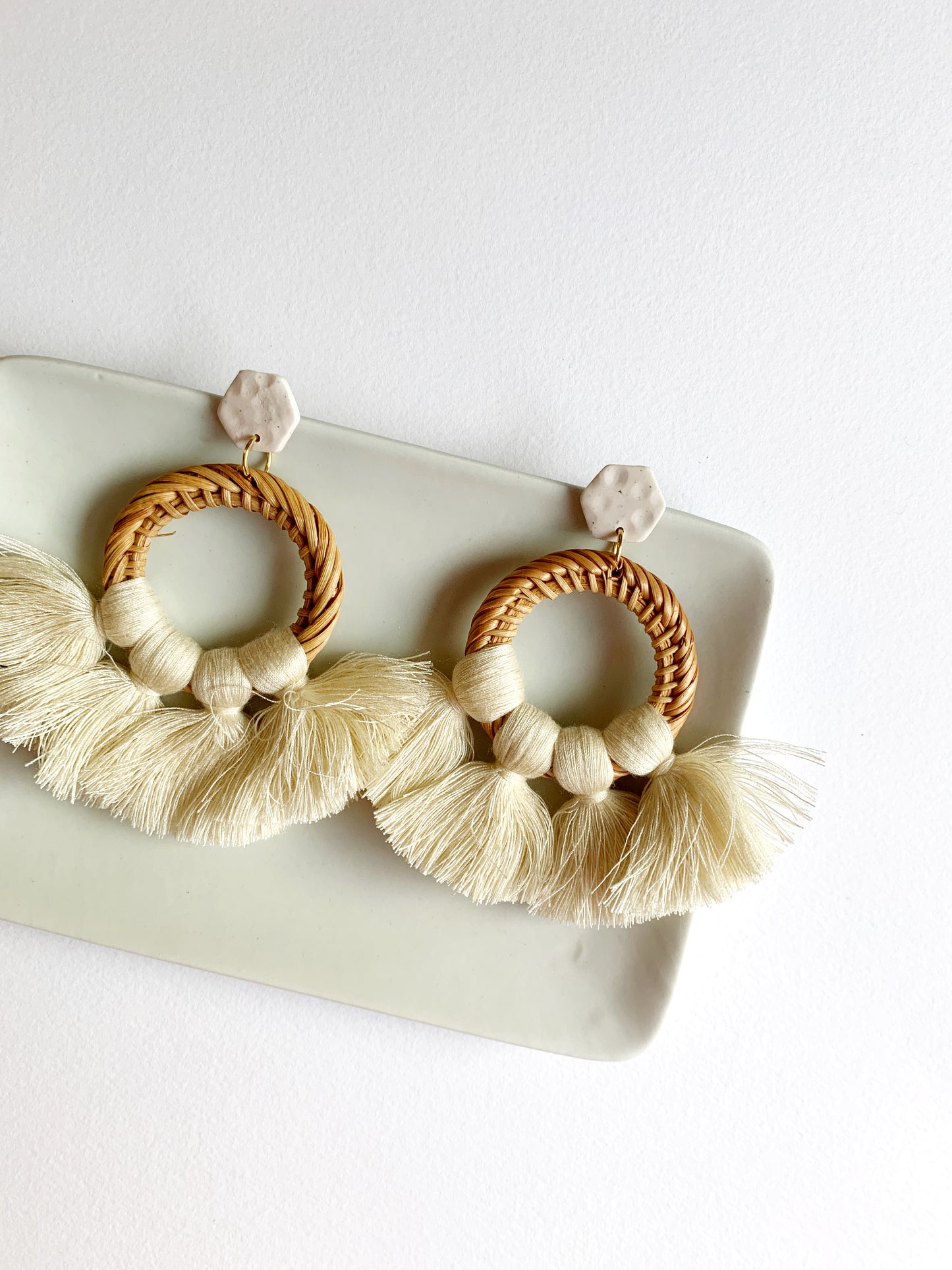 The Penny Earring in Cream