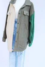 Load image into Gallery viewer, Olive Oversized Button Up Fleece Jacket
