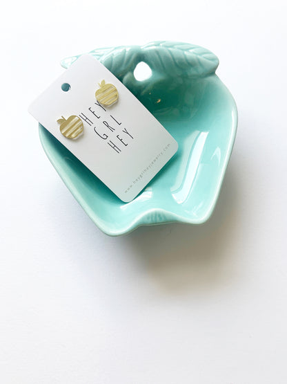 Brass Apple (Teacher Appreciation) Stud Earrings