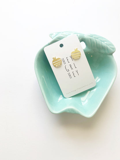 Brass Apple (Teacher Appreciation) Stud Earrings