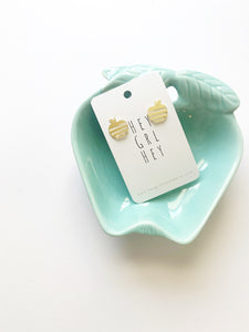 Brass Apple (Teacher Appreciation) Stud Earrings