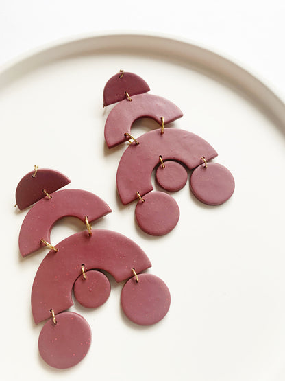 The Yosano Earrings in Wine