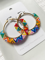 Load image into Gallery viewer, Beaded Hoop Earrings

