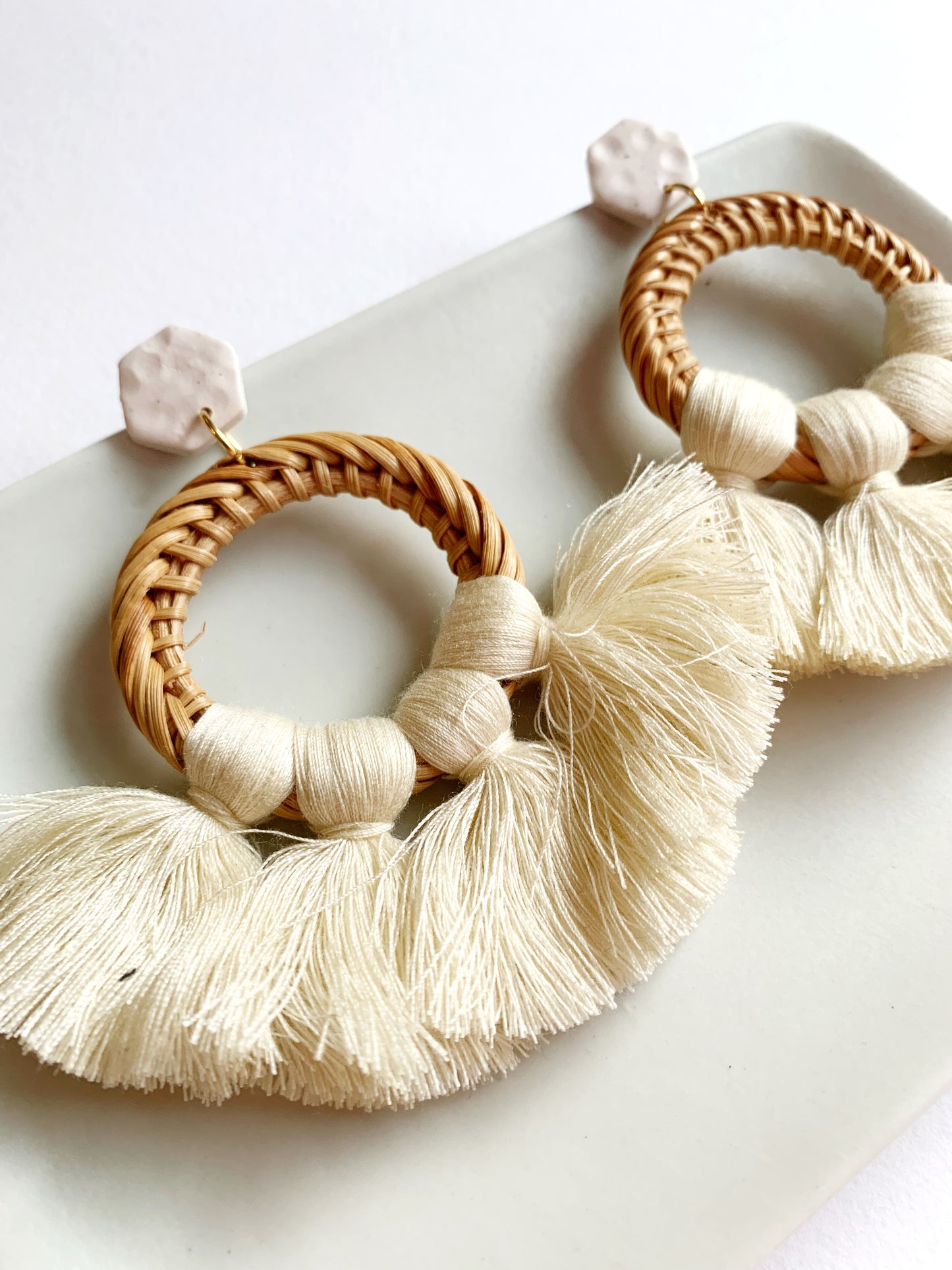 The Penny Earring in Cream