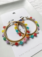 Load image into Gallery viewer, Beaded Hoop Earrings
