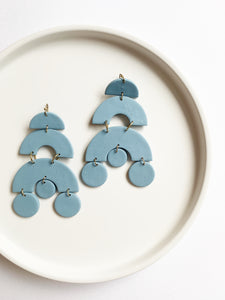 The Yosano Earrings in Mosaic Blue