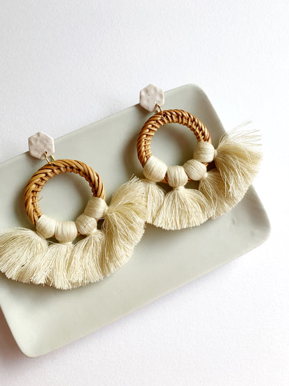 The Penny Earring in Cream