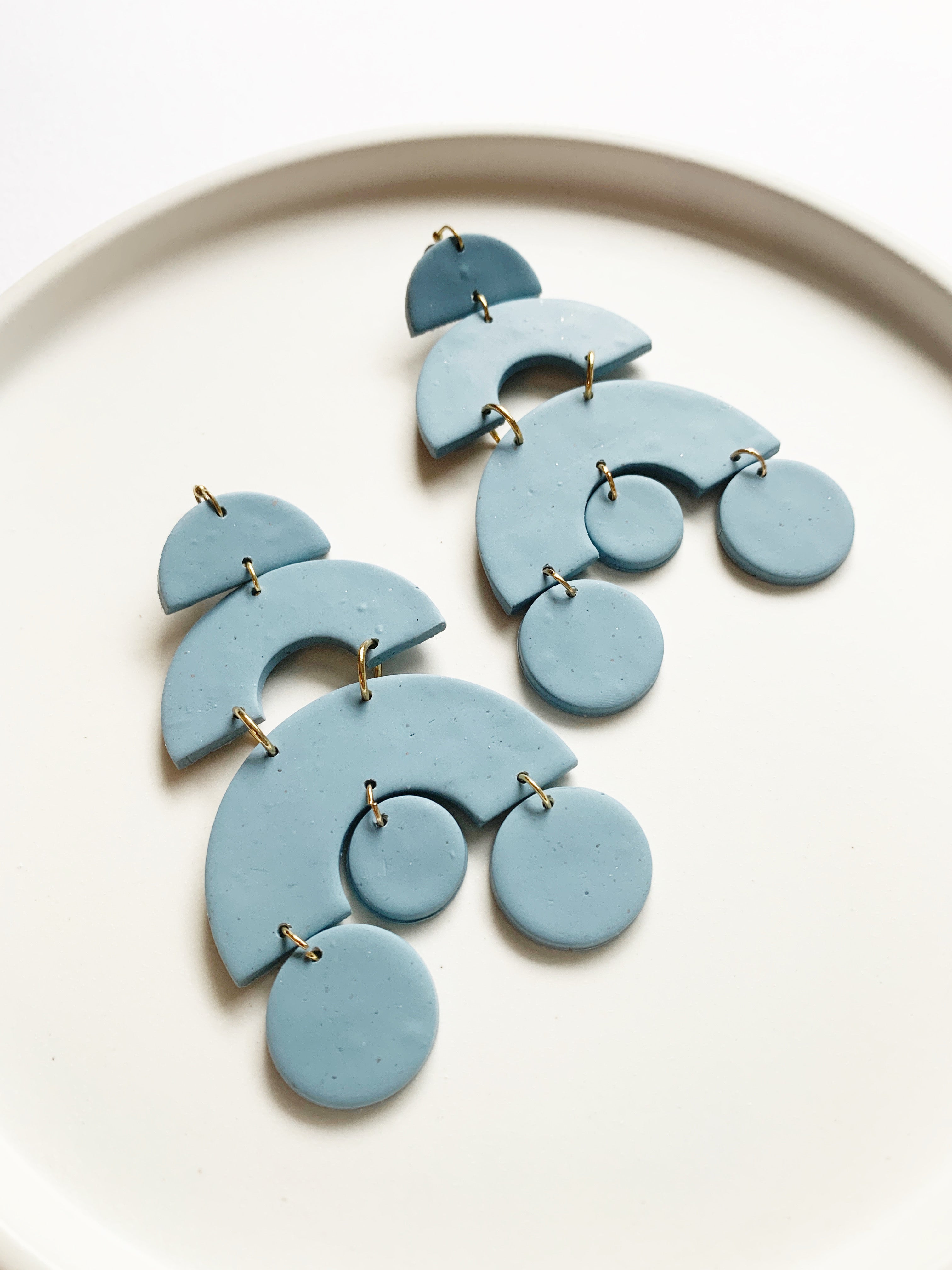 The Yosano Earrings in Mosaic Blue
