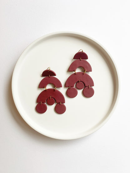 The Yosano Earrings in Wine