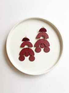 The Yosano Earrings in Wine