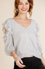 Load image into Gallery viewer, Cold Shoulder Polka-Dot Top
